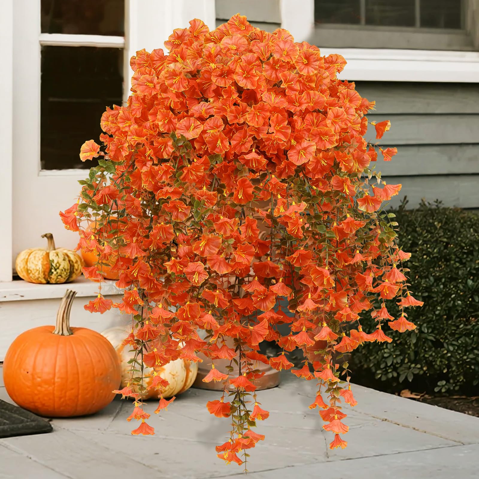 Lcuasc Fall Orange Faux Hanging Flowers
