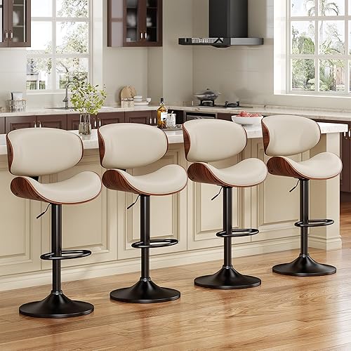 Miniatura 11 de Taburetes de Bar, Taburete de Bar de Mostrador de Cocina, Taburete de Isla con Respaldo, Juego de 3, Blanco Nieve Blanco Nieve,Azul,Verde,Gris