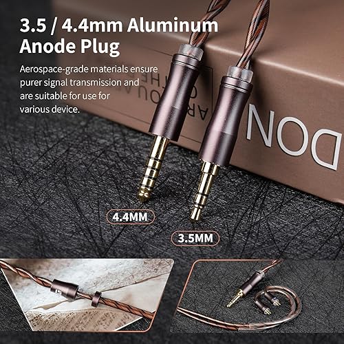 Miniatura 7 de KBEAR - Cable IEMs Cadence, 6N de cobre de alta pureza chapado en plata, cable de auriculares HiFi ultra fuerte, equilibrio de tres frecuencias,
