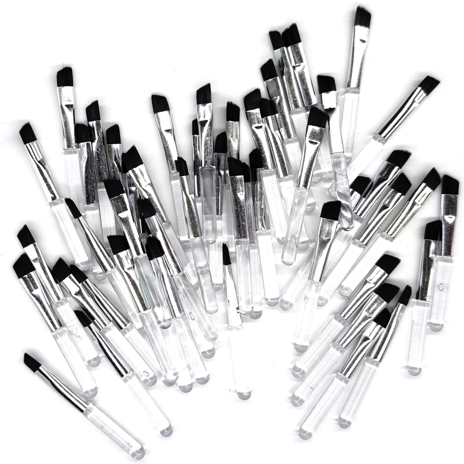 50 Pieces Angled Brow Brush, 2" Flat Slanted Premium