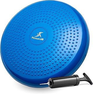 ProsourceFit Core Balance Disc Trainer, 14” Diameter with Pump for Improving Posture, Fitness, Stability, Blue
