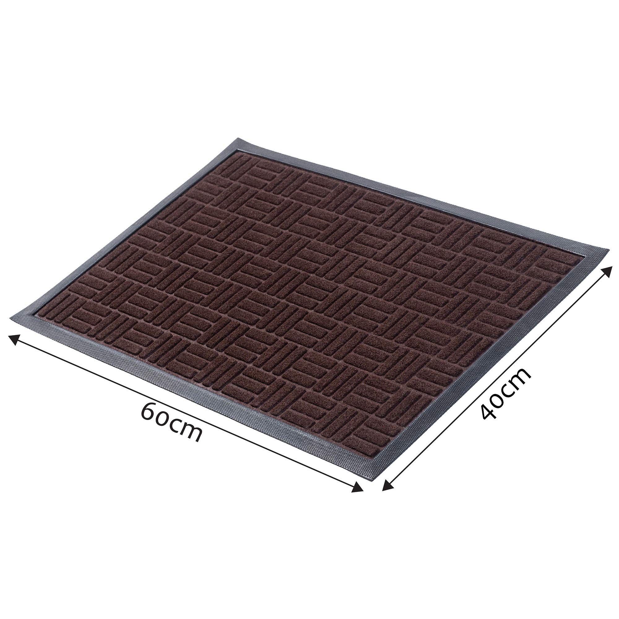 Tappetino da pavimento di Kadax a base di fibra di cocco e gomma, 60 x 40 cm, tappetino di cocco, muro per all'interno e all'esterno, porta anteriore, ingresso della casa, tappetino sporco,(motivo