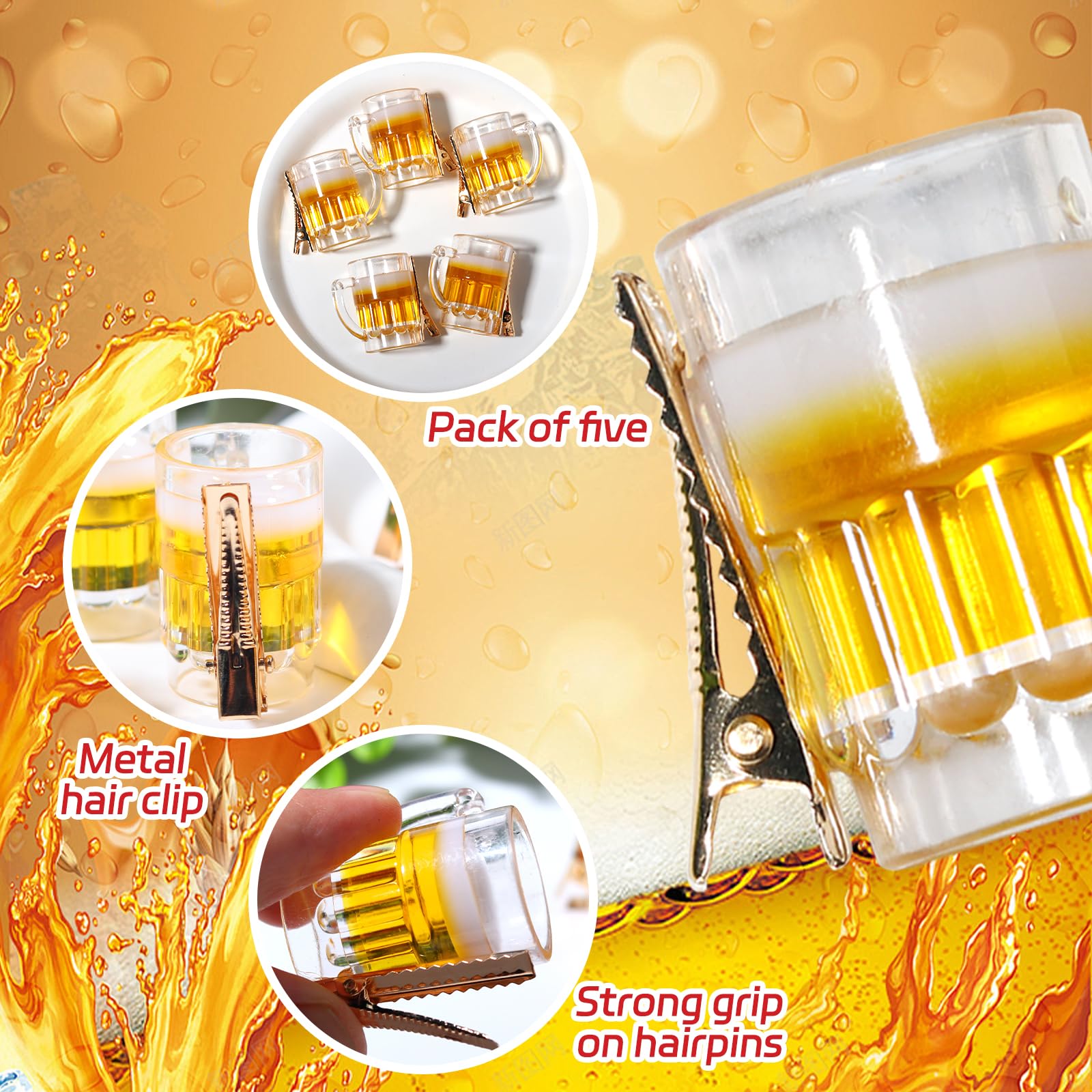 Amazon.co.jp: 小さなビールカップヘアクリップビールフェスティバル 