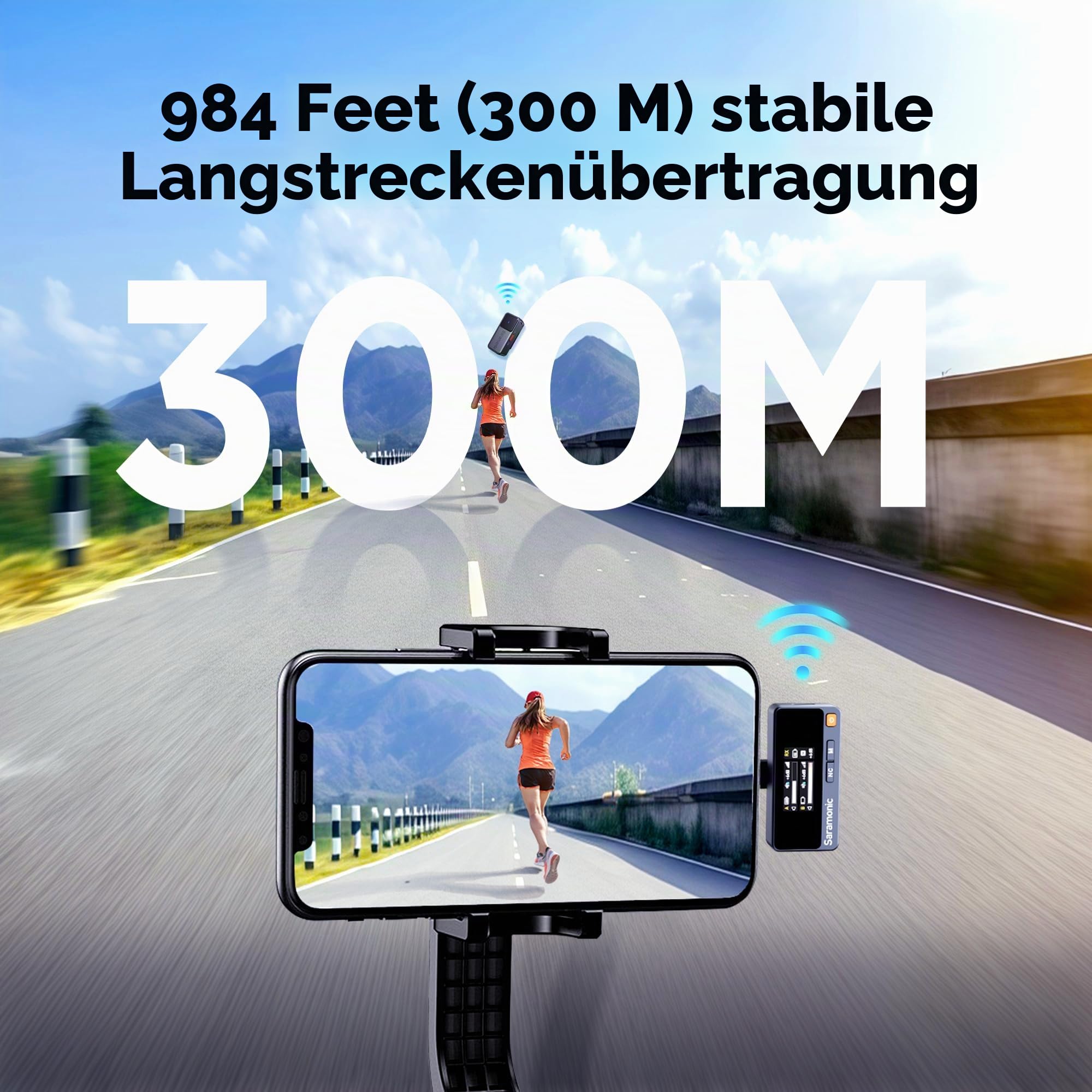 Saramonic Air Wirelss Lavalier Mikrofon Handy (2 Sender, 1 USB-C Empfänger, Ladeschale), 48H Akku, Mini ansteckmikrofon für iPhone - Android YouTube, TikTok, Vlog, Livestream, Interview