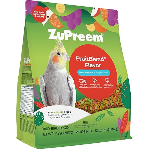 ZuPreem FruitBlend Flavor with Natural Flavors - Daily Bird Food For Medium Birds - 2 lb