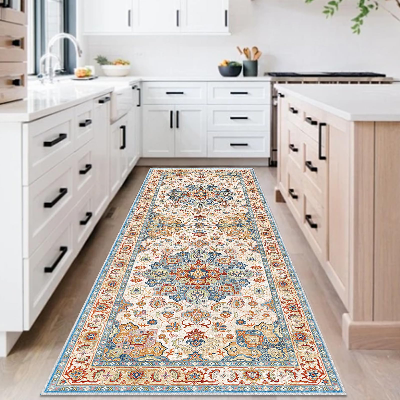 Tapis De Couloir Long 90 X 140 Cm – Antidérapant, Lavable, Design Moderne