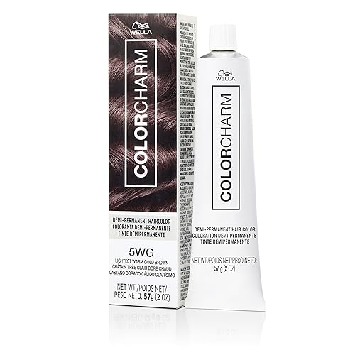 Wella colorcharm Tinte semipermanente para el cabello, color 5WG castaño dorado cálido más claro, 2 onzas