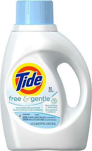Tide Free and Gentle - Detergente líquido para lavandería, 50 onzas, 32 cargas