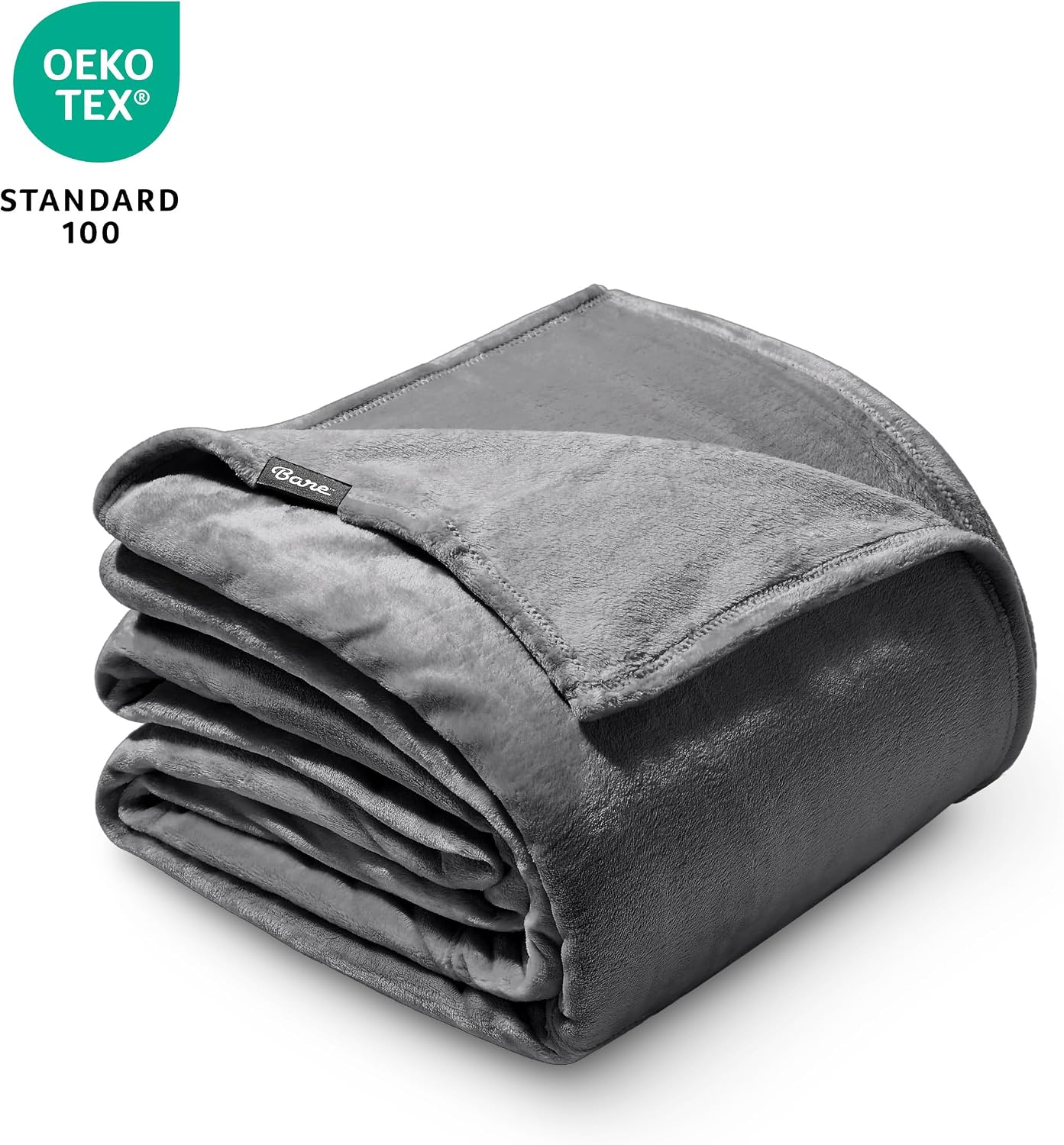 Bare Home Fleece Blanket - Giant Size - Ultra-Soft Lightweight for Bed, Sofa, and Couch - Luxury Microplush - Cozy Warm Blanket (Giant, Grey)