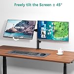 WALI Dual Monitor Arm for 13-27 Inch Screens (M002), Black | Monitor Arms for 2 Monitors up to 10 kg Each, Adjustable with Swivel Tilt Rotation, Ergonomic, Space Saving, VESA 75/100mm