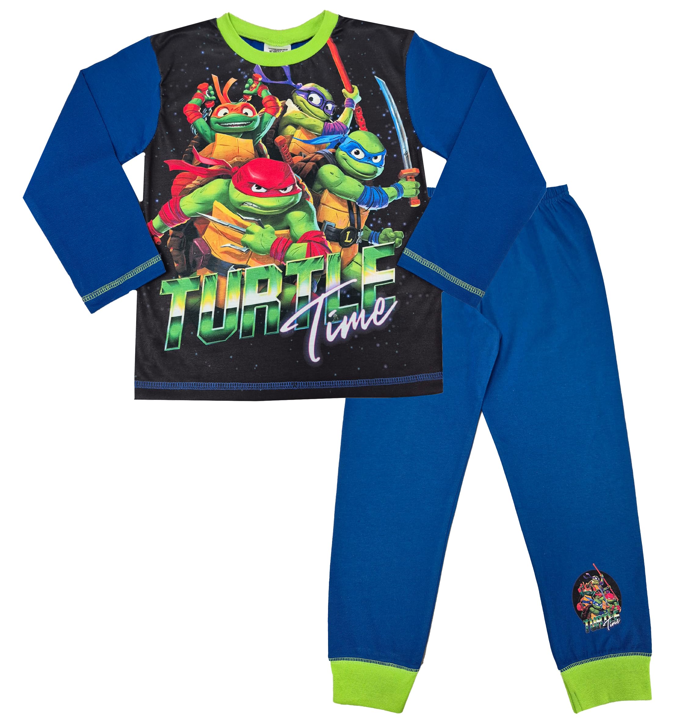 Teenage Mutant Ninja Turtles Boys Pyjamas TMNT Turtle Time PJs (Blue, 5-6 Years)