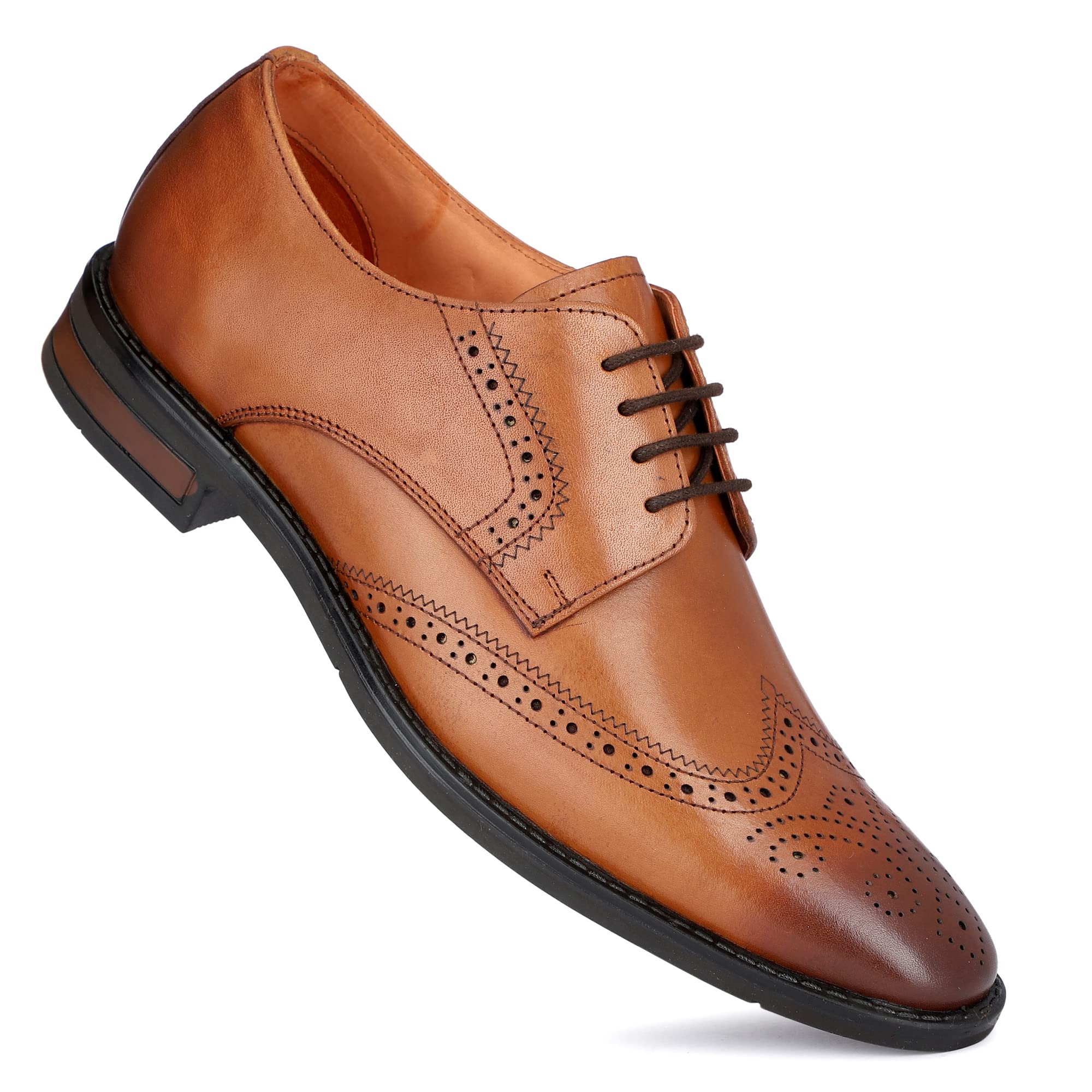 Varito Mens Tan Genuine Leather Lace up Formal Shoes 8 UK/India (B09T5JPVVG) Amazon Price History, Amazon Price Tracker
