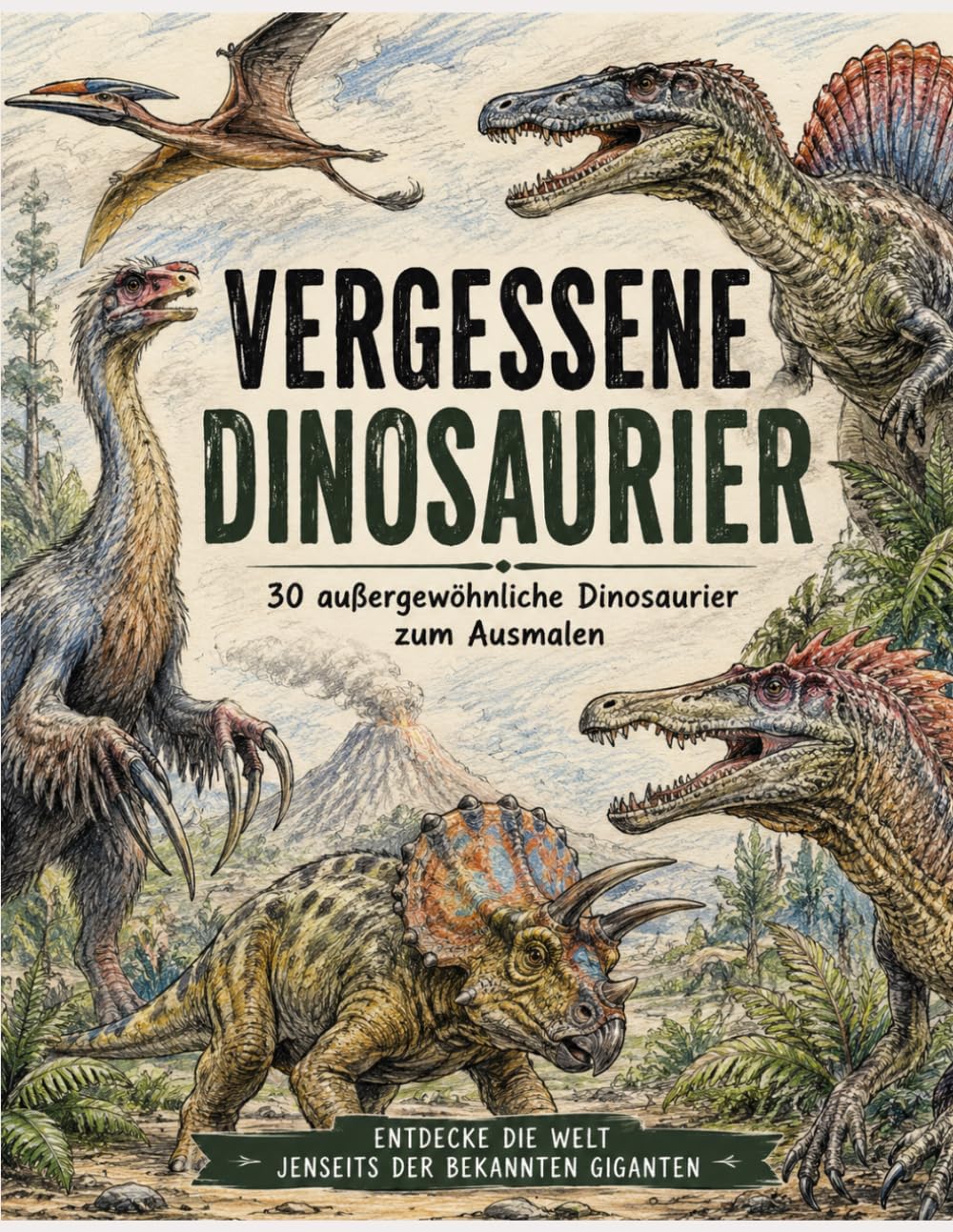 Vergessene Dinosaurier: Realistisches Ausmalbuch mit Fakten zu selten gezeigten Arten
