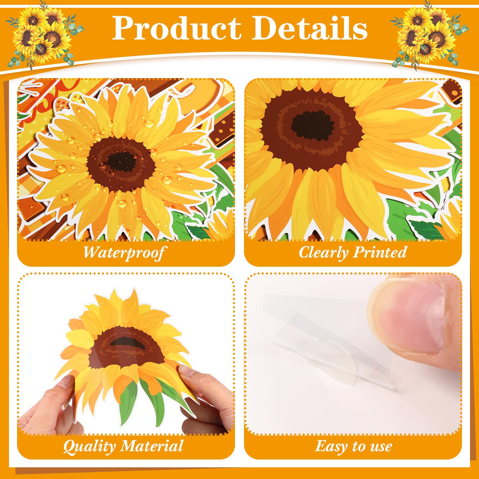 60-Piece Sunflower Bulletin Board Set - Classroom Decor With Bees & Signposts