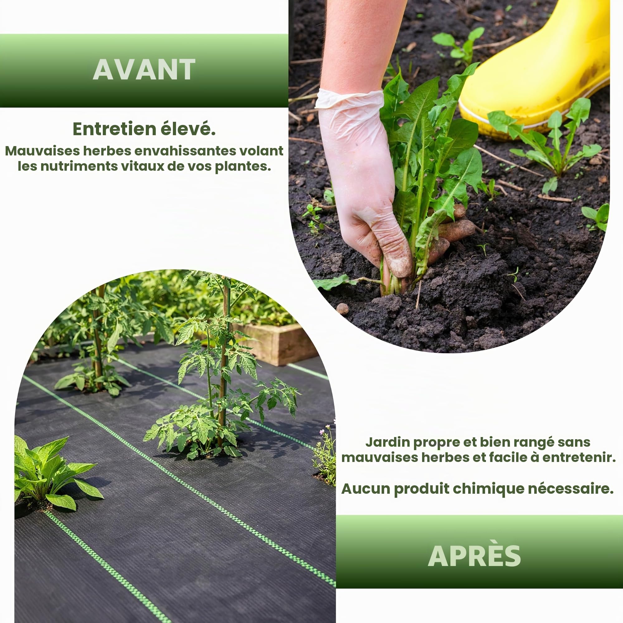 BÂCHE DE PAILLAGE GARDEN MILE® TRÈS RÉSISTANTE 2 M X 50 M, PROTECTION CONTRE LES MAUVAISES HERBES, TOILE DE PAILLAGE, MEMBRANE POUR JARDINS ET ALLÉES