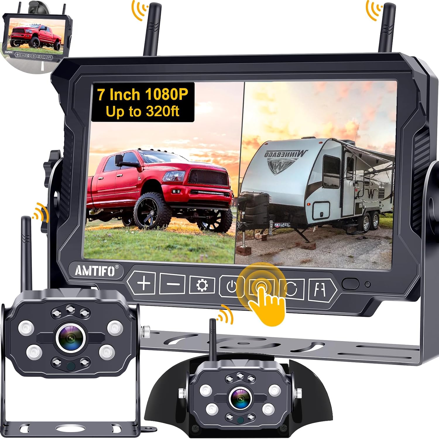 RV Wireless Backup Camera Dual Cameras Easy Install PlugPlay for