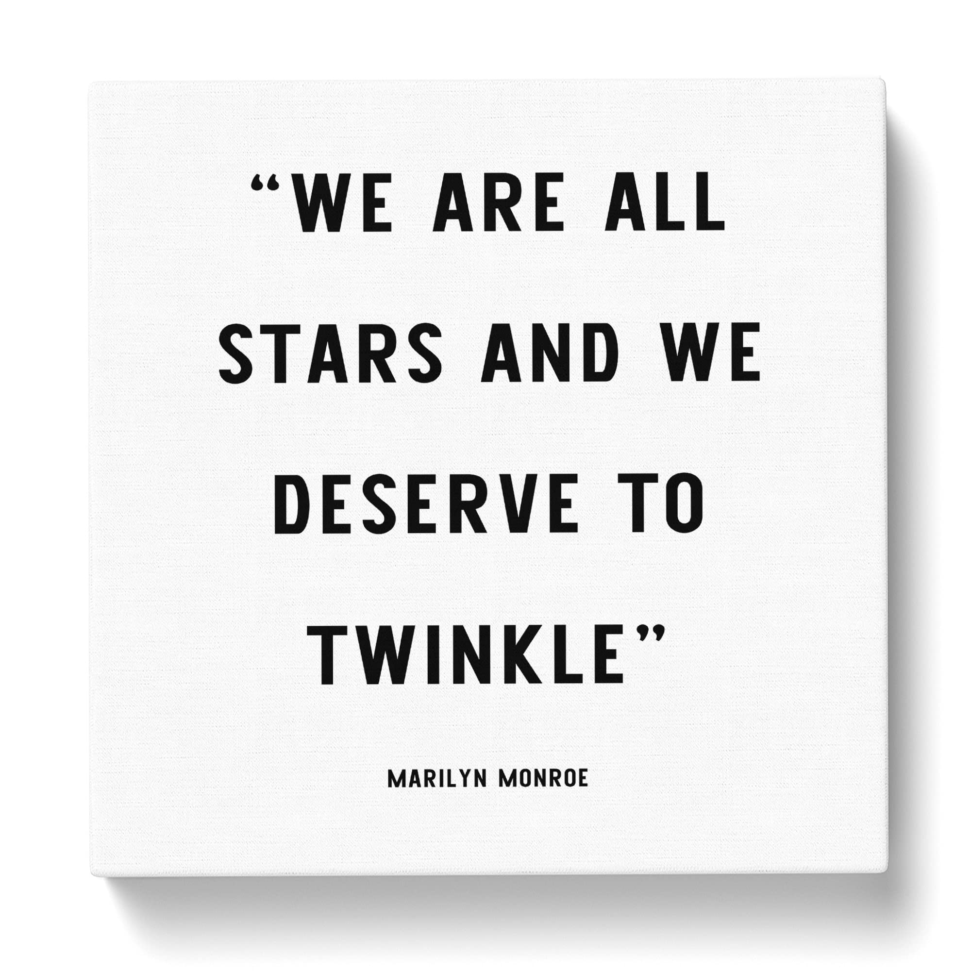 We Are All Stars Modern Typography Quote Canvas Print, Mixed, 35L x 35W cm - Image 2