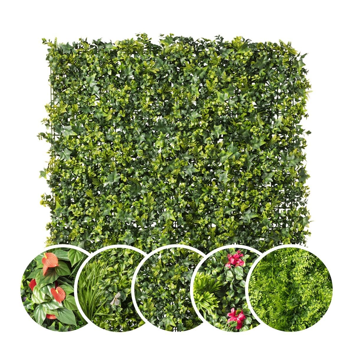 Mur végétal Artificiel extérieur et intérieur 1m x 1m Amazone