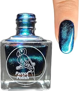 Parrot Polish Tabby Cat Magnetic Nail Polish, Ultrachrome Green/Purple/Blue Color Lacquer