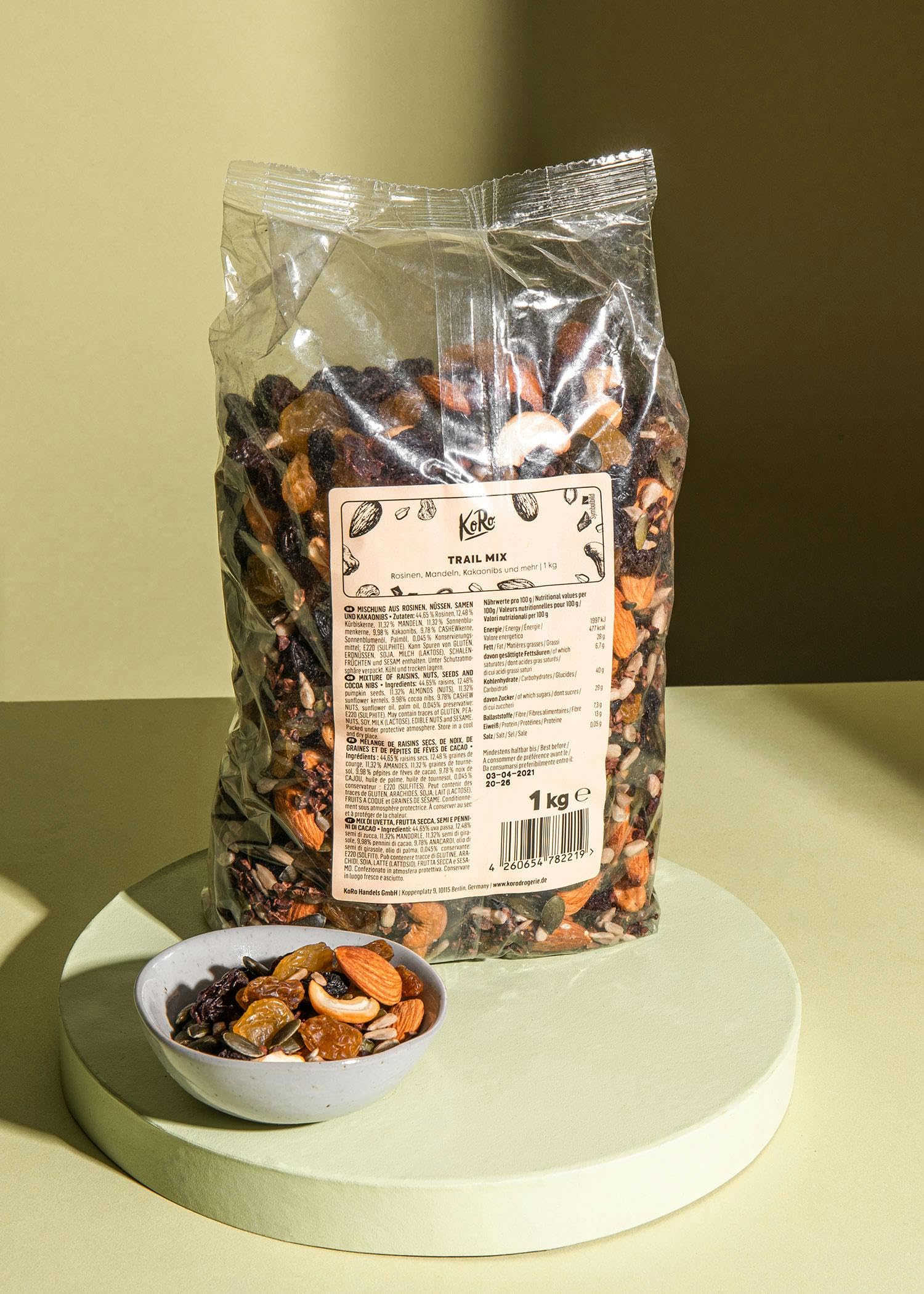 KoRo - Mix di prova "Heavy Duty" - 1 kg - mix di frutta secca con uvetta