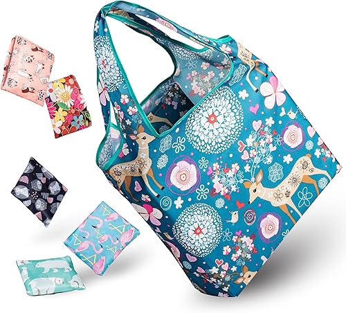 Bolsas de compras reutilizables, paquete de 6 bolsas de compras para comestibles, grandes a granel, lavables a máquina, bolsas de comestibles