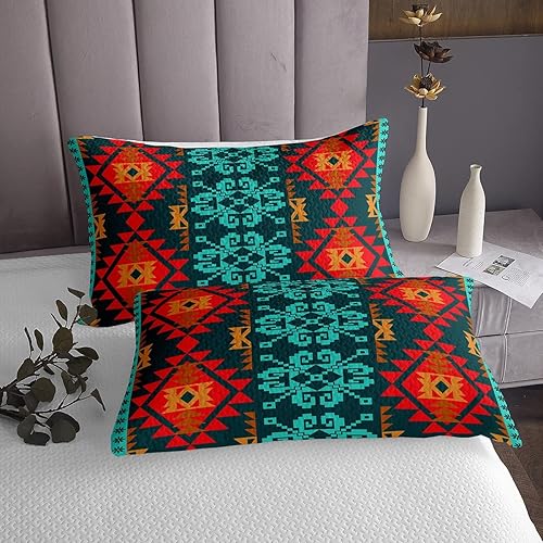 Vista 84 de Erosebridal Ethnic Tribe Feather Coverlet Set Geometric Aztec Bedspread,Western Quilted King African Tribe Arrow Retro Vintage Exotic Geometric
