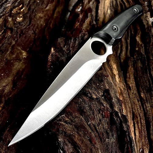 Miniatura 3 de Cuchillos tácticos antideslizantes de 10.4 pulgadas con hoja fija de espiga completa, supervivencia de la selva, caza, campamento, herramientas de