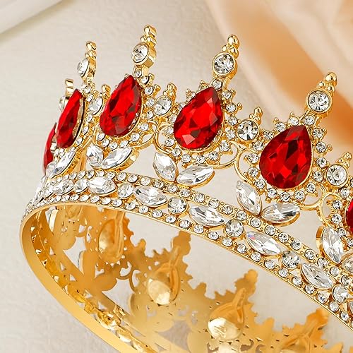 Miniatura 8 de Aprince Coronas para mujer, corona de reina, corona de cristal, corona de princesa y tiara con diamantes de imitación, diadema para niñas, fiesta de