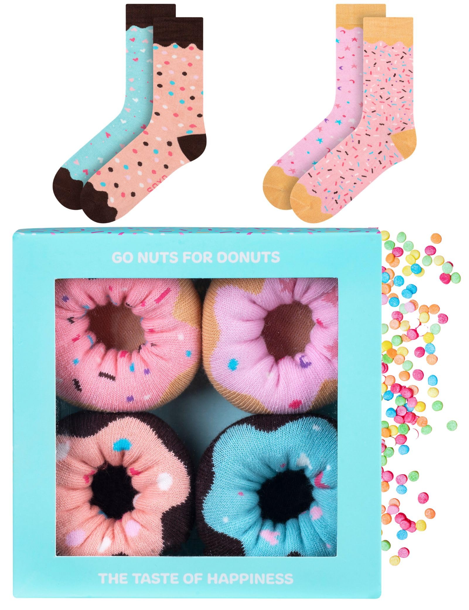 soxo Regalos Originales - Donut Calcetines Mujer Divertidos 35-40