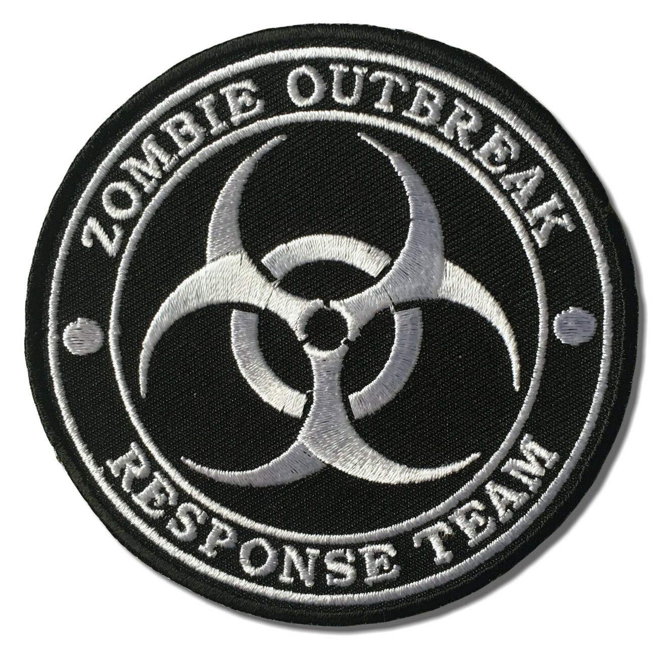 Embroidered Zombie Outbreak Response Team White Iron on Patch