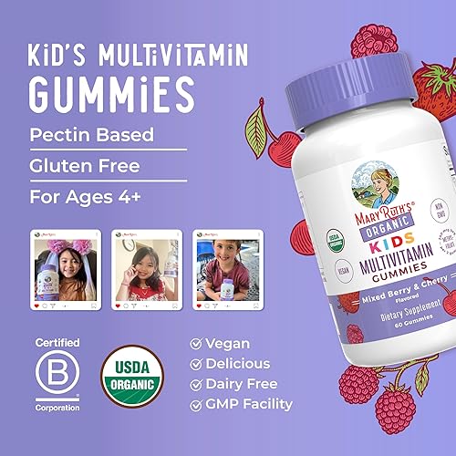 Miniatura 8 de Vitaminas para niños de MaryRuth's | USDA Organic | Gomitas multivitamínicas para niños de 4 años | Multivitamínico para niños | Vitaminas para