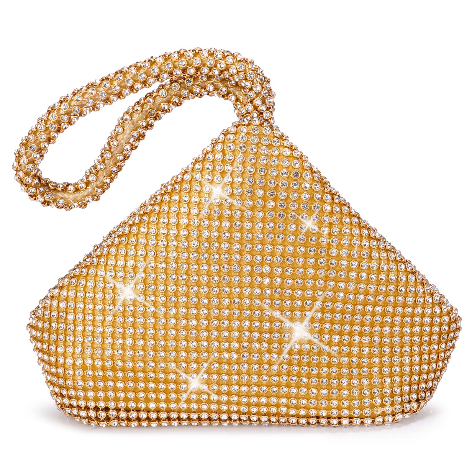 MINGPINHUIUSEvening Clutch Bag for Women Girls - Upgraded Larger Size Fashion Luxury Rhinestone Shiny Clutch Purse Bags Hobo Tote Hangbags for Wedding Dinner Cocktail Party Banquet Prom Dating