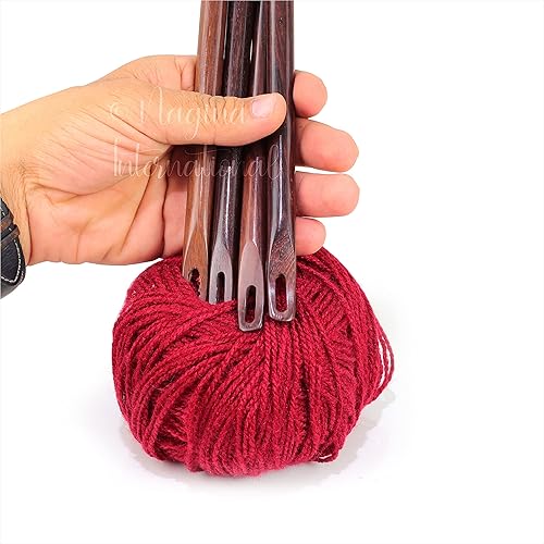 Miniatura 7 de Agujas de costura de madera fina hechas a mano de palisandro  Suministros de costura y tejido de hilo (0.138 in)