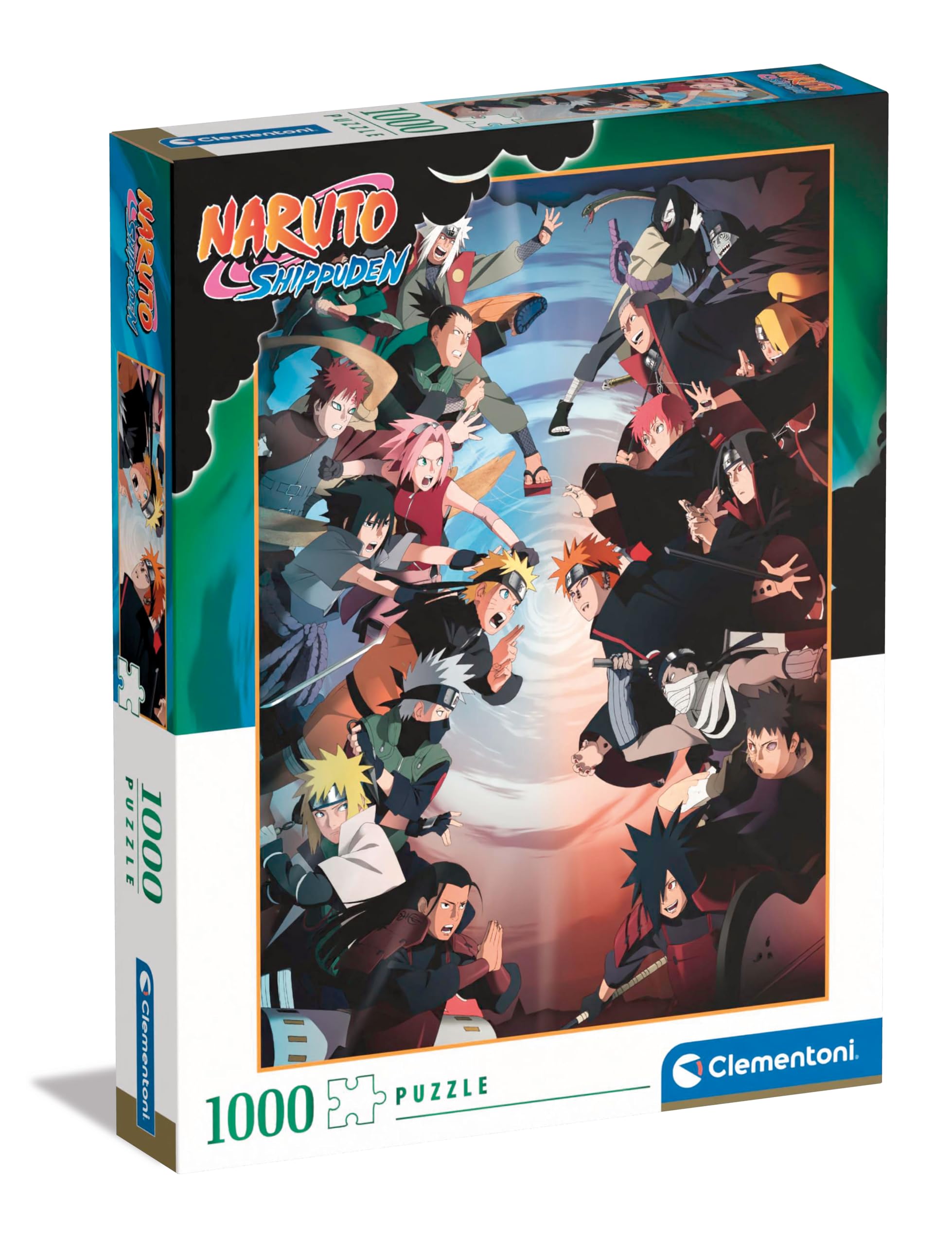 Clementoni Shippuden Shippuden-1000, Vertical, Fun for Adults, Manga, Anime, Made In Italy, Naruto Colour, 1000 Pieces, 39834