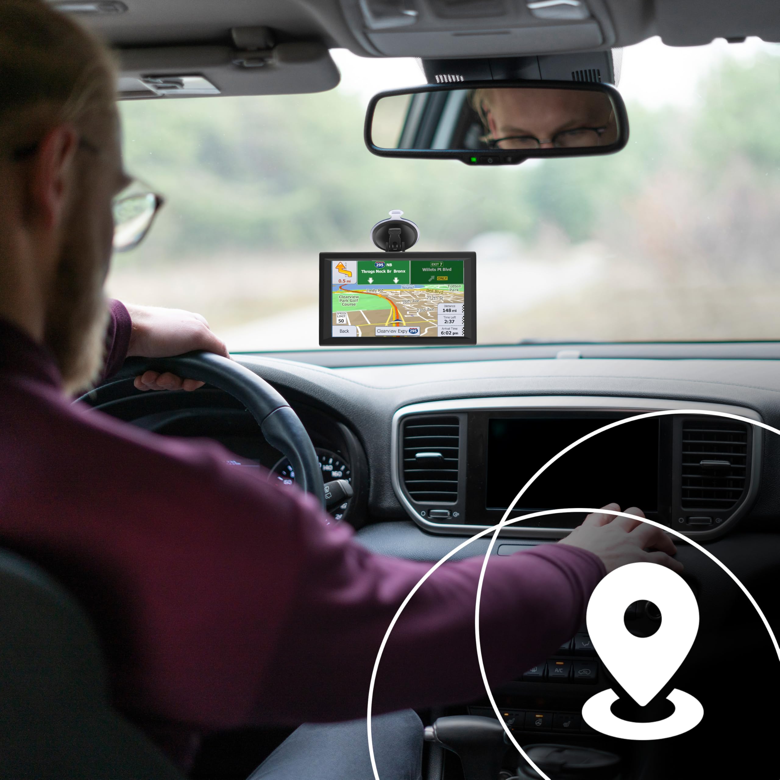 Retoo Navigatore per auto GPS – 9", 8 GB di memoria, Dual Core 800 MHz, CE 6.0, Touch Display Tablet Navigatore, Multimedia (video/musica/foto/giochi), facile da usare, supporto auto incluso
