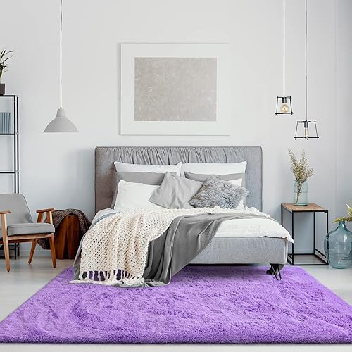 Miniatura 26 de Jelymark - Alfombra de interior peluda, mullida y supersuave para dormitorio, de 3 x 5 pies, para sala de estar, decoración del hogar, dormitorio