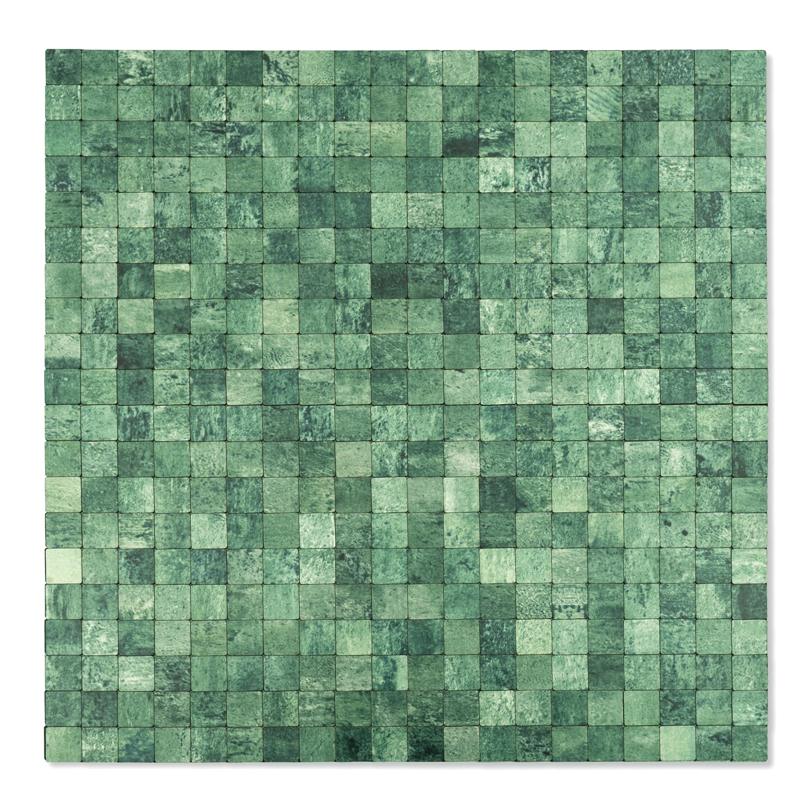 OYASIMI 10-Sheets Metallic Peel and Stick Backsplash Mosaic Tiles, Bronze Green Stainless Steel Heat Resistant Stick on Wall Tile for Kitchen, Bathroom, Laundry Room, Camper, Fireplace