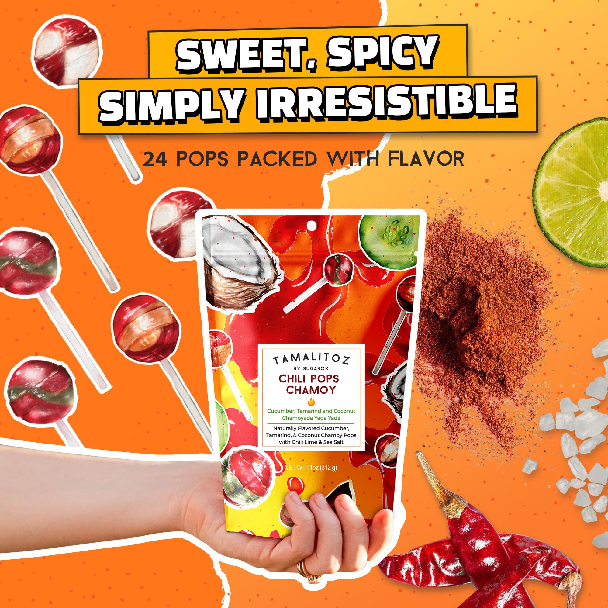 Amazon.com : Tamalitoz Chili Pops Variety Original, Chamoy & Fuego
