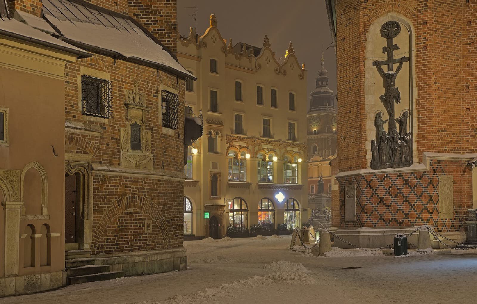 puzzle dla dorosłych 1000 elementów Kraków, miasto zimą 75x50cm