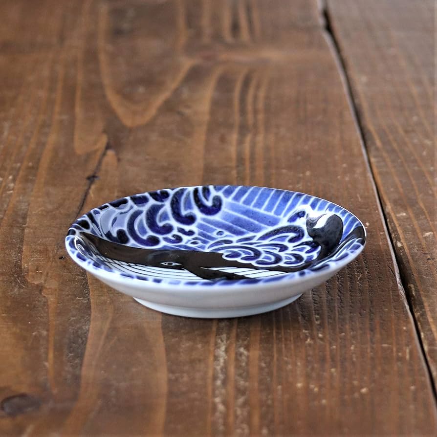 新品4枚セット　美濃焼　白波くじら　10cm小皿 白波くじらシリーズ – 陶土う庵