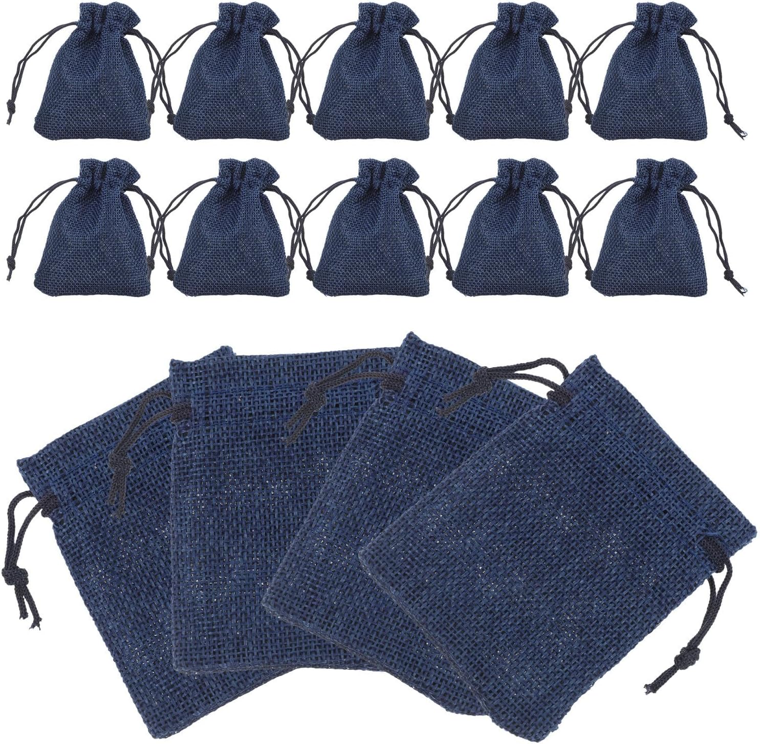 ARTIBETTER 50pcs Mini Burlap Drawstring Pouches for Jewelry and Party Favors, Small Rustic Jute Bags with Multifunctional Use and Elegant Drawstring Closure Design, for Business and Daily Use