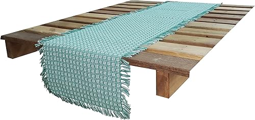 Mantel tejido rojo especiablanco con flecos, 100% algodón, tamaño 52 x 70 pulgadas, adecuado para comidas formales, comidas diarias y ocasiones