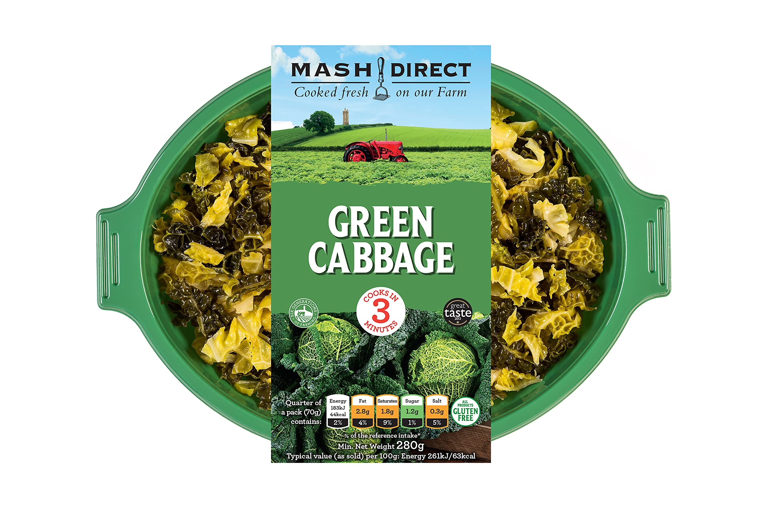 Mash Direct Green Cabbage, 280g