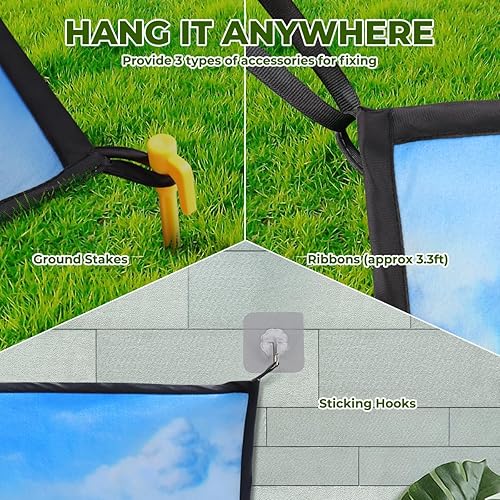 Miniatura 7 de FINCOME Juego de alfombrillas de juego de astillado de golf, práctica de dardos, tapete de entrenamiento de golf para adultos en interiores y