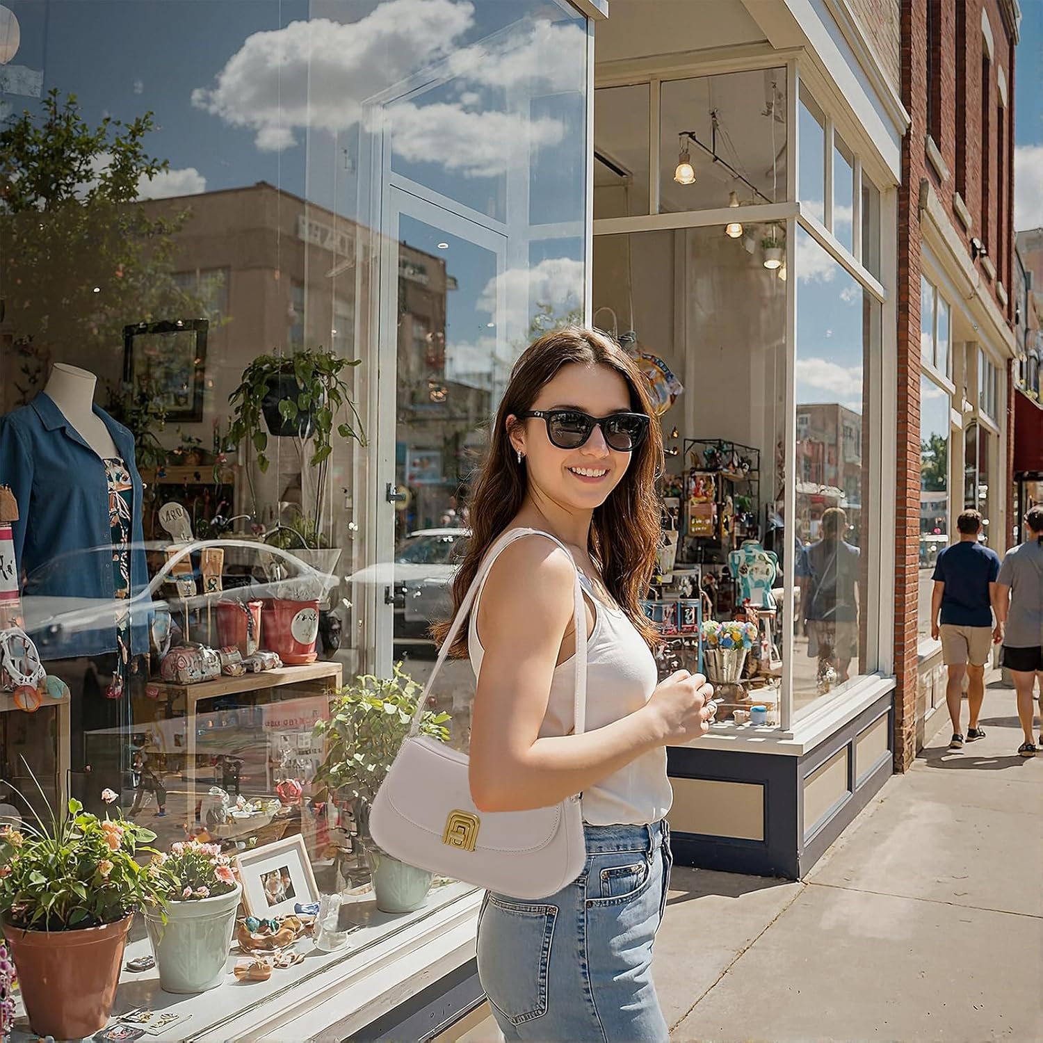 Shoulder Bag Clutch Purses for Women Hobo Bag Small Black Purse Evening Bag Crescent Purse - Image 2