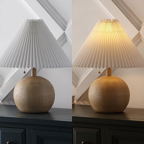 Miniatura 5 de JONATHAN Y JYL1145B Aksel - Lámpara de mesa LED de resina escandinava costera de 17.25 pulgadas con pantalla plisada y cadena de tracción, acabado