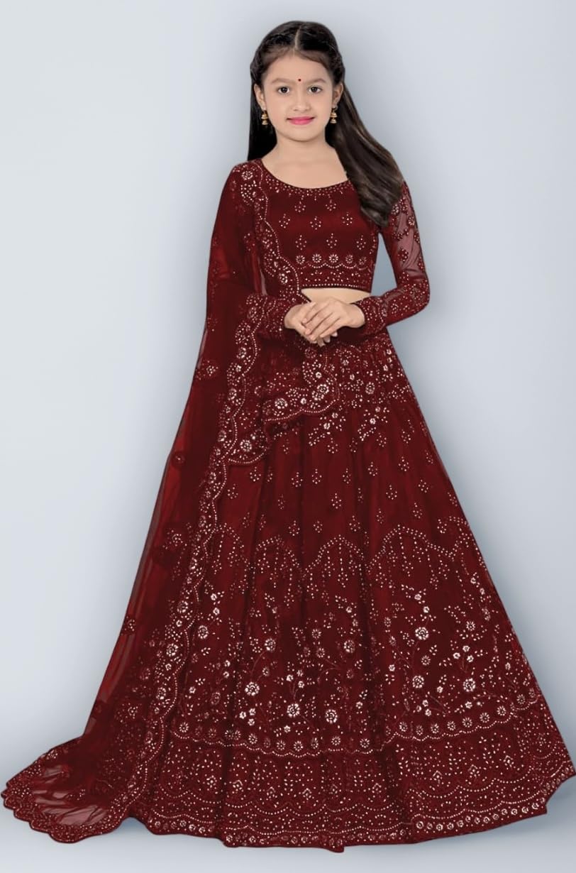 RUKHA FAB Girls Lehenga Choli Embellished Lehenga | Choli & Dupatta Set
