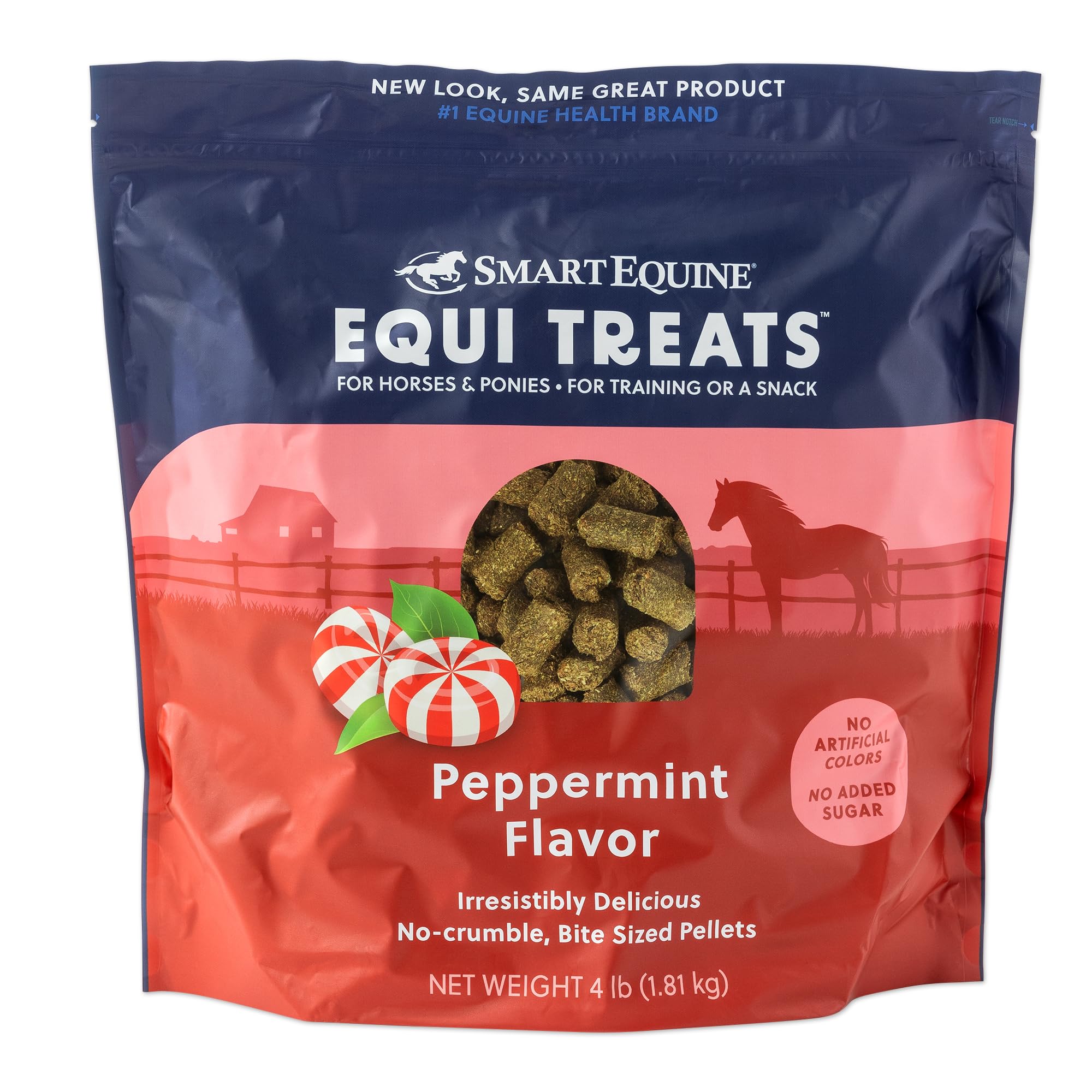 - Uckele SmartEquine Equi Treats | Made with Timothy Grass & Sunflower Meal | High-Fiber Horse Treats | Low ESC & Starch | Bite-Sized | No Added Sugar | Cookies for Horses | 4 LB (4 LB, Peppermint).