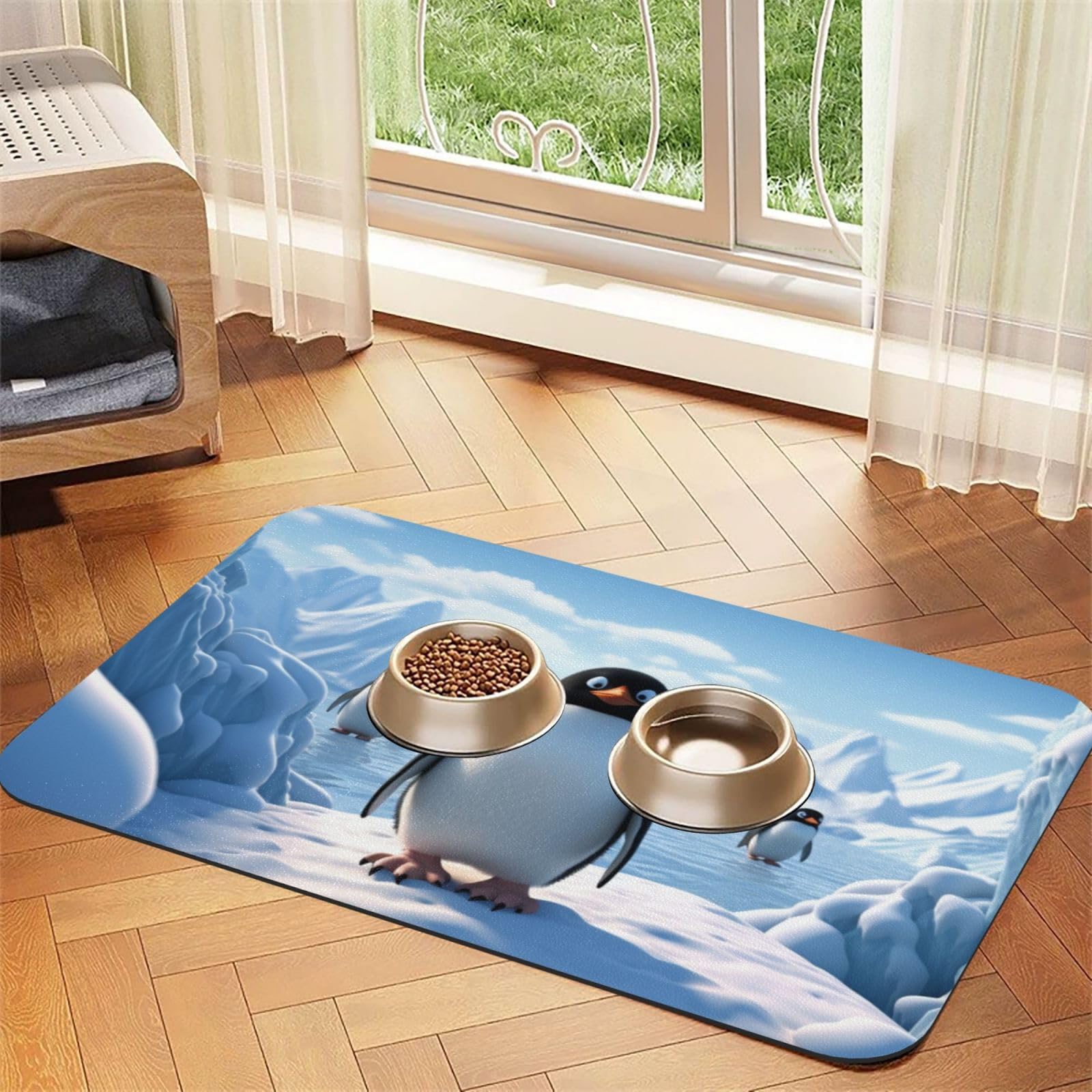 Tapis d'alimentation pour chien étanche pour protéger le sol de la cuisine des gamelles d'eau
