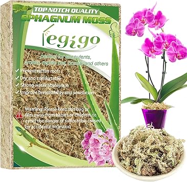 Legigo 100g Premium Sphagnum Moss Potting Mix- 4 L Natural Succulent Carnivorous Plants Moss Dried, Plant Growing Medium for Orchid Succulent Sarracenia Orchid Gardening Plants Reptiles